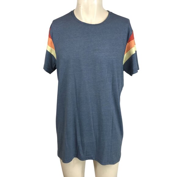 MARINE LAYER - MEN'S M/L -BLUE SHORT SLEEVE CREW NECK POLYESTER BLEND T-SHIRT - Picture 1 of 8